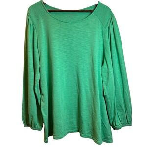 Women's Crown And Ivy Kelly Green 3/4 Sleeves Knit Shirt Size XXL
